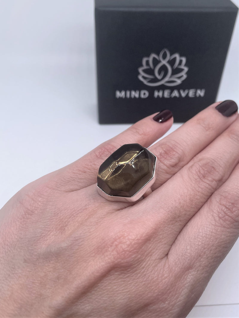 Candy Smoky quartz Silver Ring