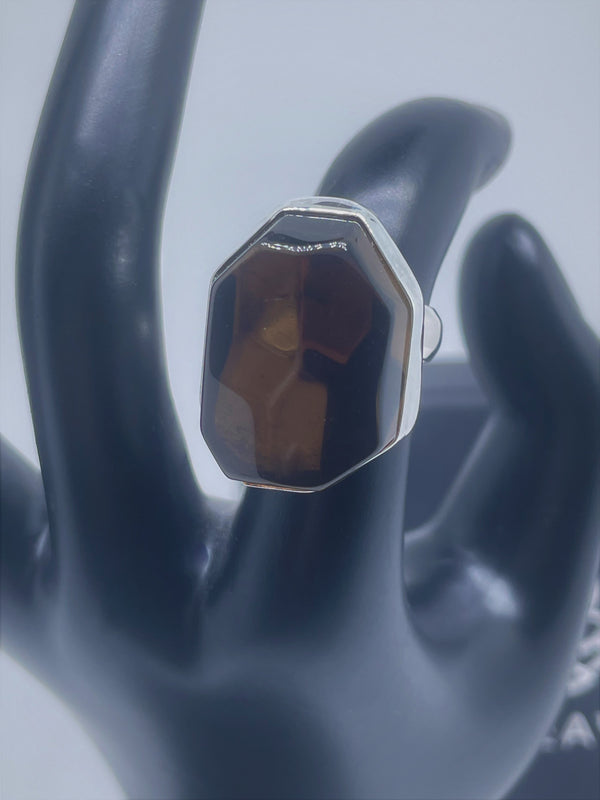 Candy Smoky quartz Silver Ring