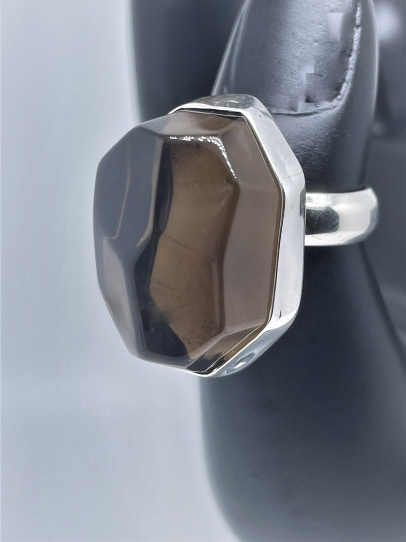 Candy Smoky quartz Silver Ring