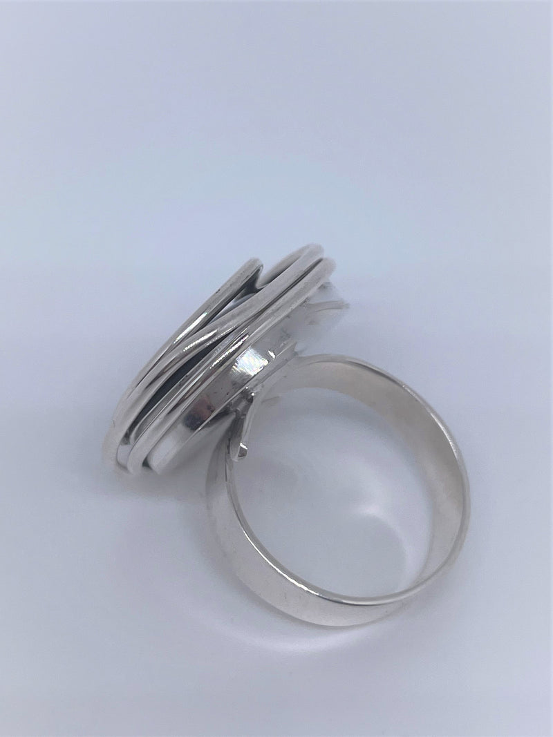 Round wired onyx Sterling Silver ring