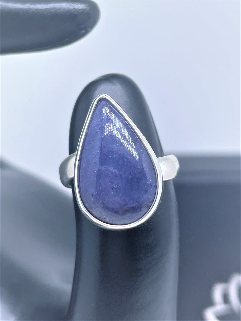925 Silver Ring with Kyanite drop gemstone