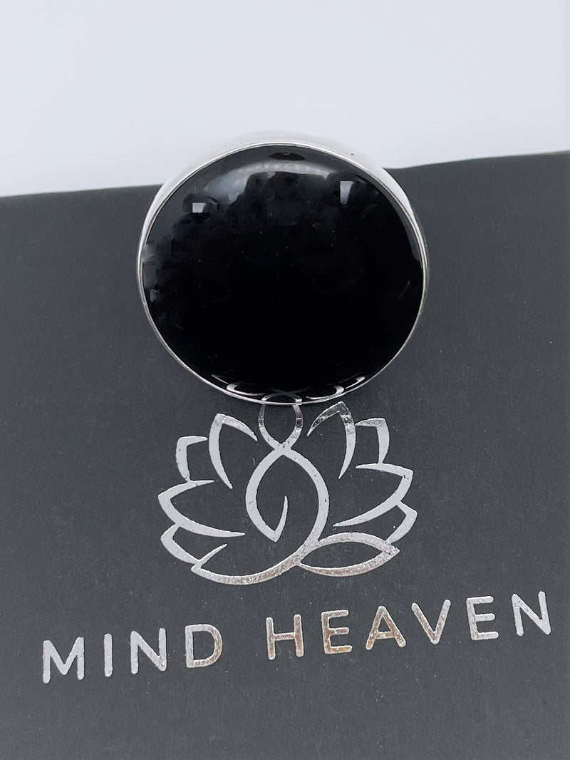 Black Onyx adjustable .925 silver Ring
